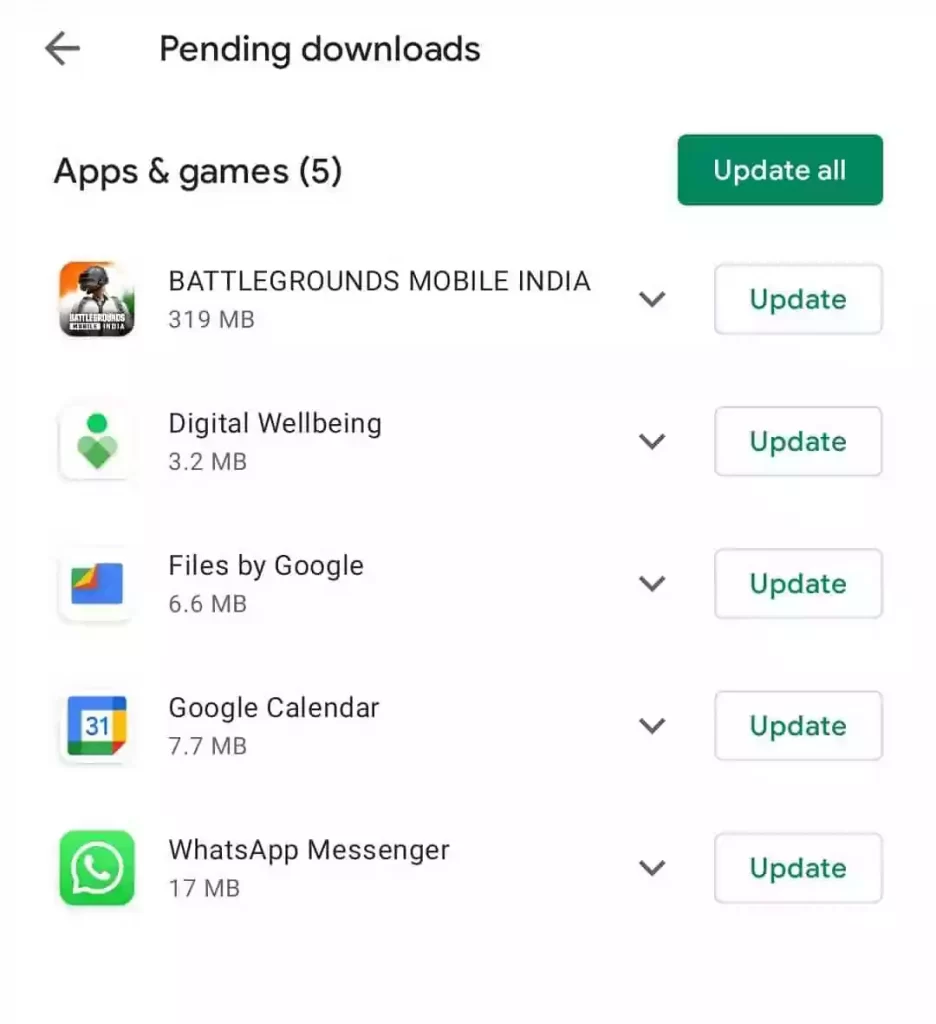 Step 4: Go to Play Store > Manage apps & device (You will find that an update of Battlegrounds Mobile India is available)