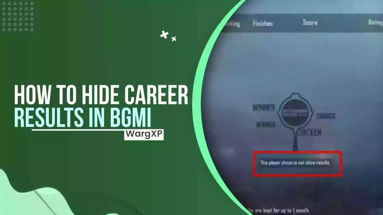How To Hide Career Results In BGMI (Battlegrounds Mobile India)?