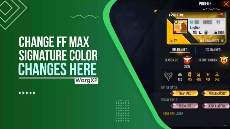 How To Change Free Fire Max Signature Color?