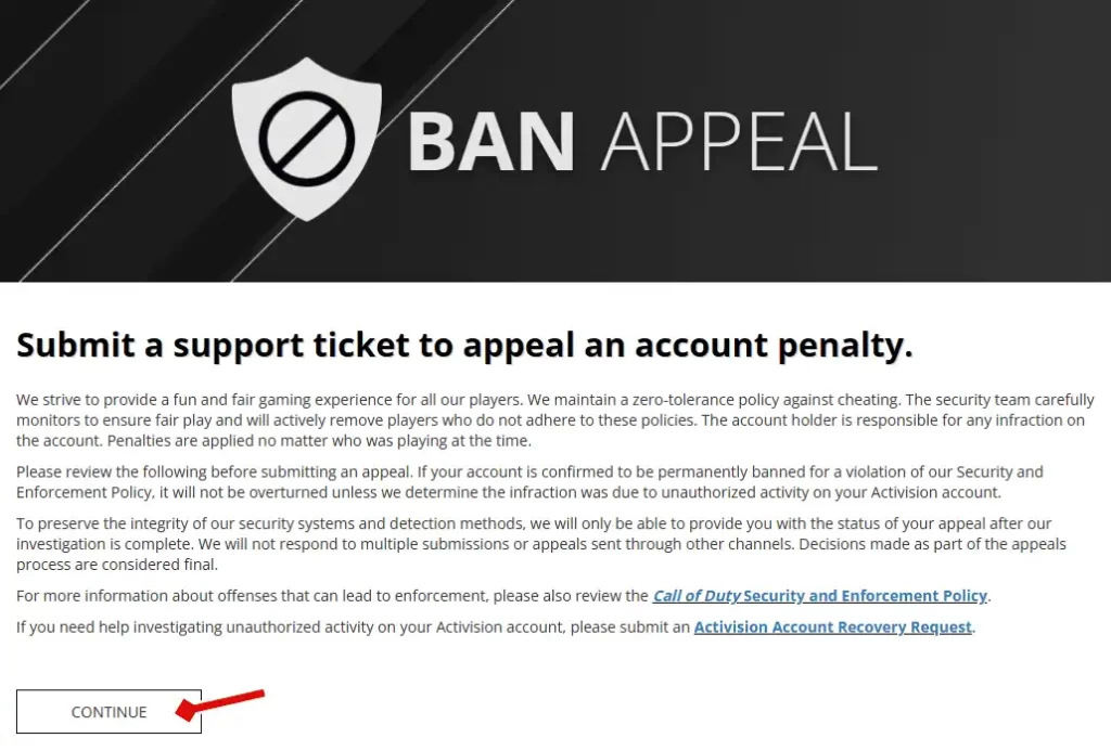 Activision ban appeal